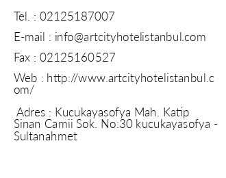 Art City Hotel iletiim bilgileri